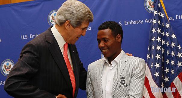 Kerry (left) shakes hands as he meets with 2013 Boston Marathon winner Lelisa Desisa Bentiin in Addis Ababa, Ethiopia, on May 26. Desisa, an Ethiopian athlete, had just pledged to give his winner's medal to the city of Boston to honor those who died and were injured when two bombs exploded near the finish line on April 15. | Reuters