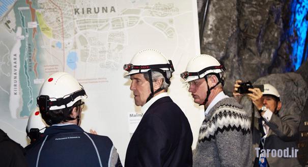 Kerry and Swedish Foreign Minister Carl Bildt visit LKAB's mine during the Arctic Council Ministerial Meeting in Kiruna, Sweden, on May 15. | Reuters