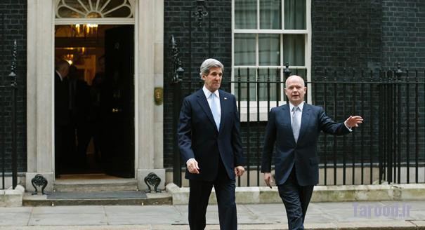 Kerry (left) and Britain's Foreign Secretary William Hague leave 10 Downing St. in London on Feb. 25. | Reuters