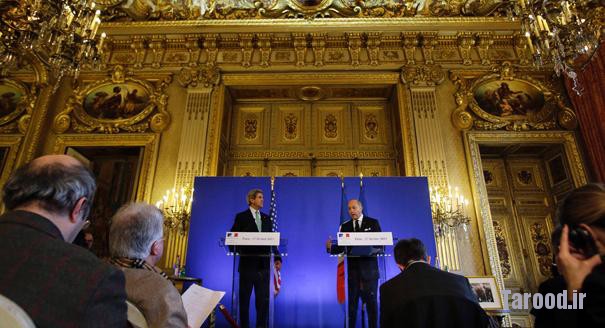 Kerry (left) holds a news conference with French Minister of Foreign Affairs Laurent Fabius at the Foreign Ministry in Paris on Feb. 27. | Reuters
