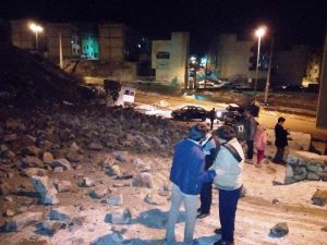 ریزش دیوار حائل مسکن مهر گیلاوند